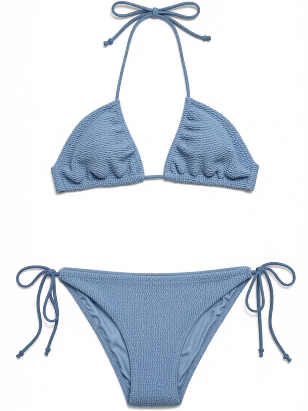 MC2 Saint Barth Crinkle Blue String Bikini Set